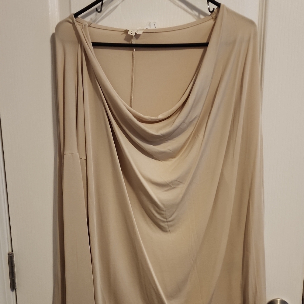 Elegant Cream Draped Blouse